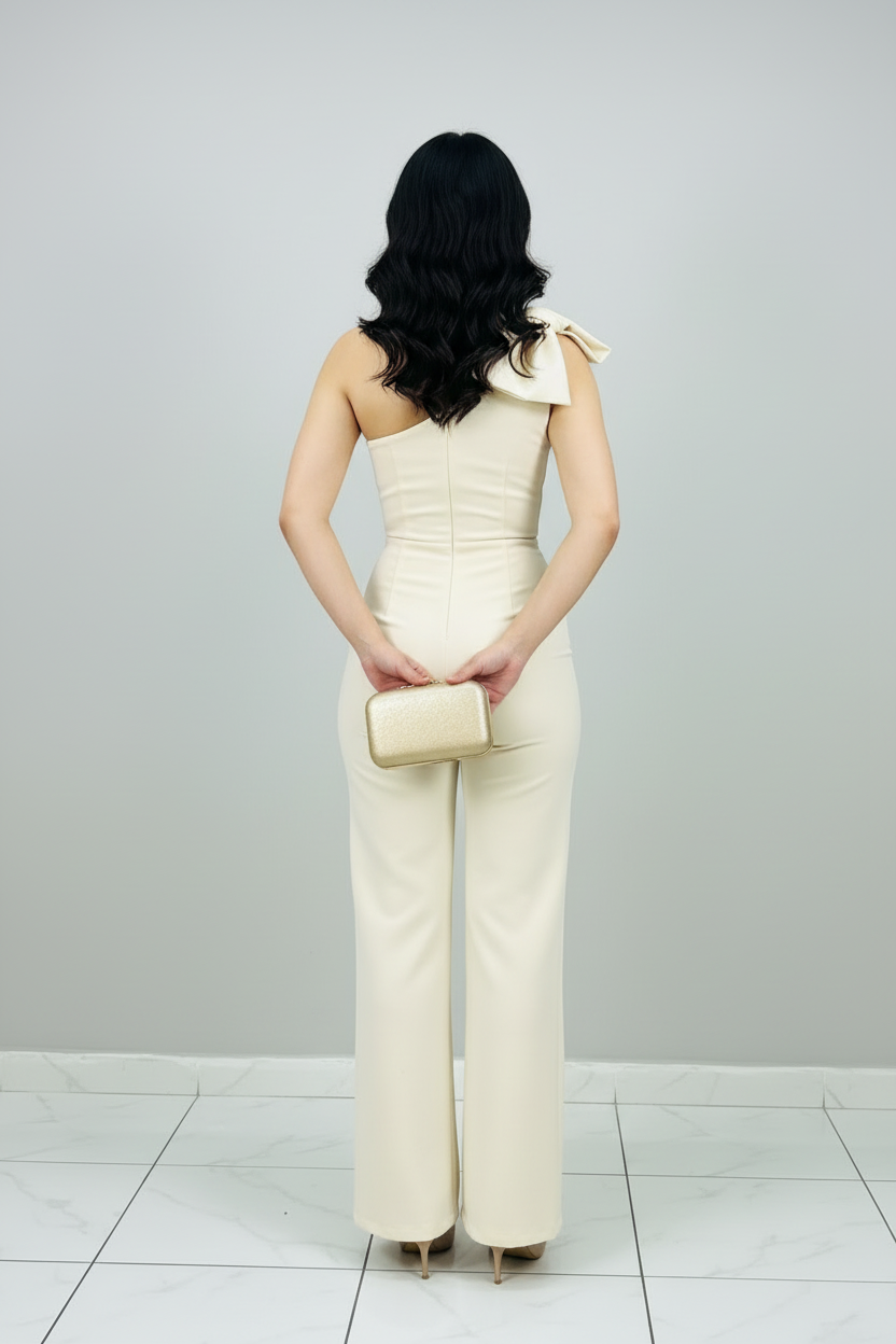 Conjunto Elegante Crema Wide Leg cod.509