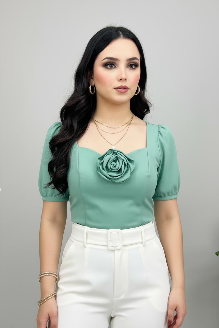 Conjunto Sage Rose & White cod.576