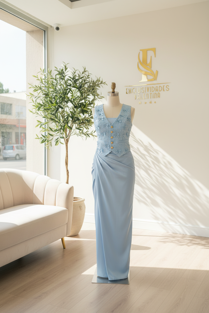 Conjunto Dos Piezas Azul Cielo cod.C990