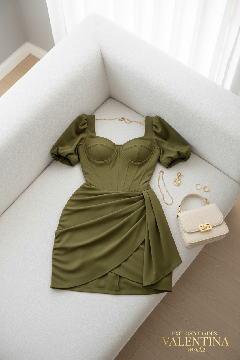 Vestido Verde Oliva cod.V708