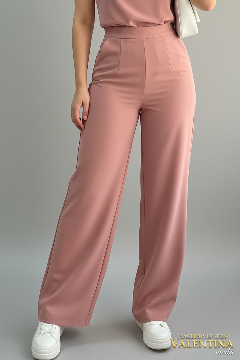 Conjunto Dos Piezas Rosa Palo Top Rosa