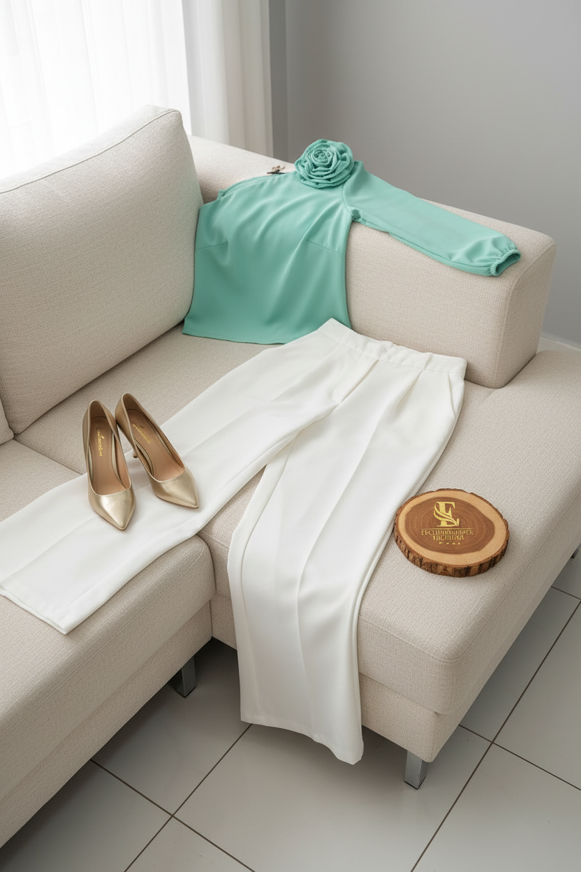 Conjunto Mint Rose & White cod.588