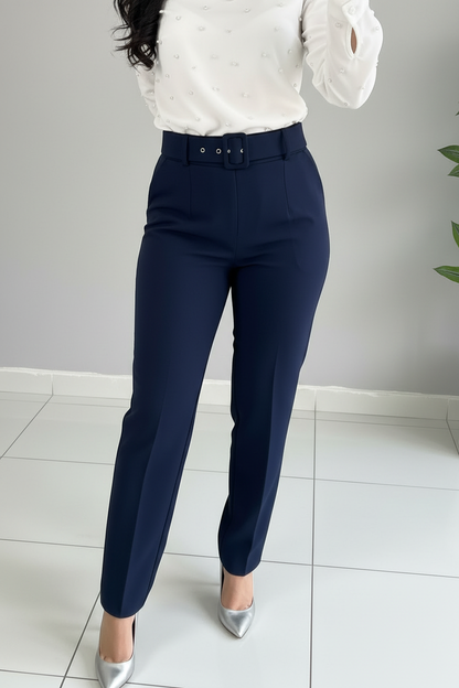 Pantalón Navy Recto Cinturón cod.564