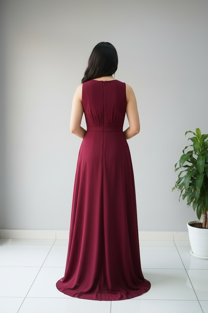 Vestido Vino Clásico cod.588