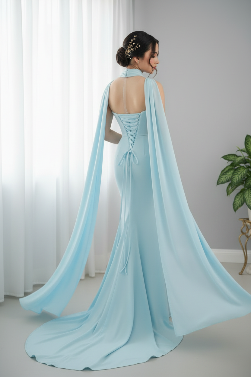 Vestido Azul Cielo Sirena cod.992