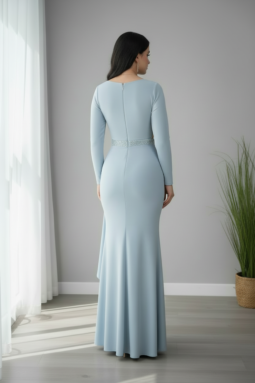 Vestido Azul Cielo Drapeado cod.707
