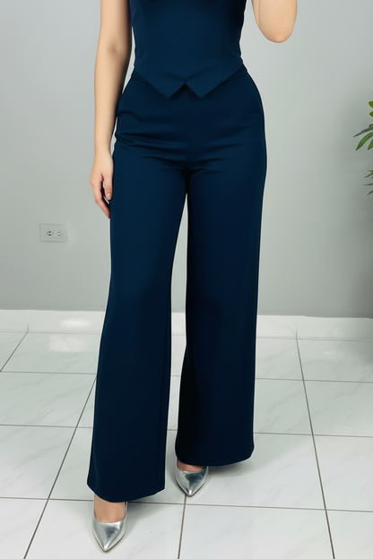 Conjunto Navy Bow Heart & Palazzo cod.562