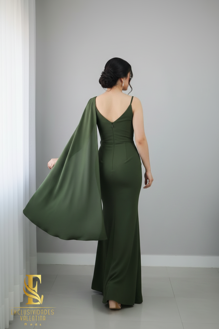 Vestido Olive Sirena Cape Rose  cod.V223