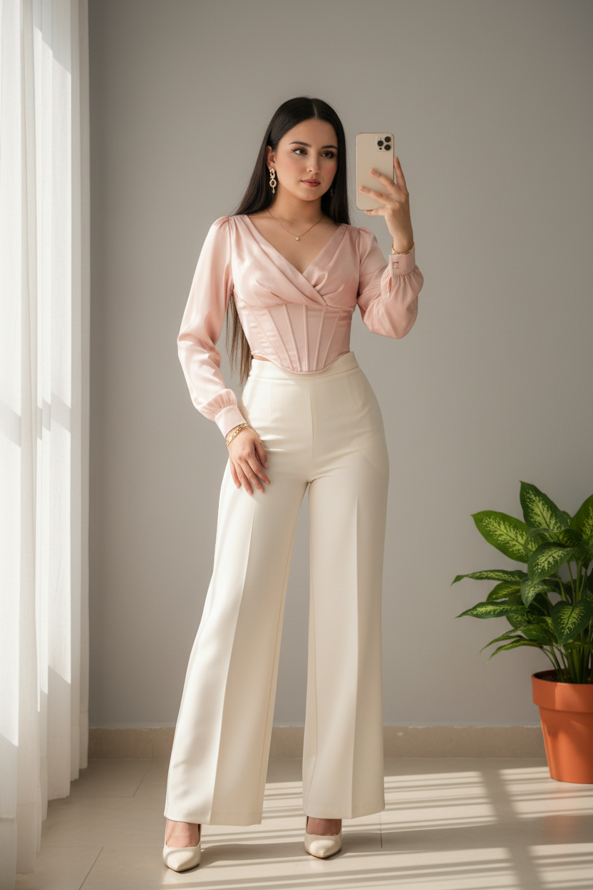 Blusa Corset Camelia Rosa