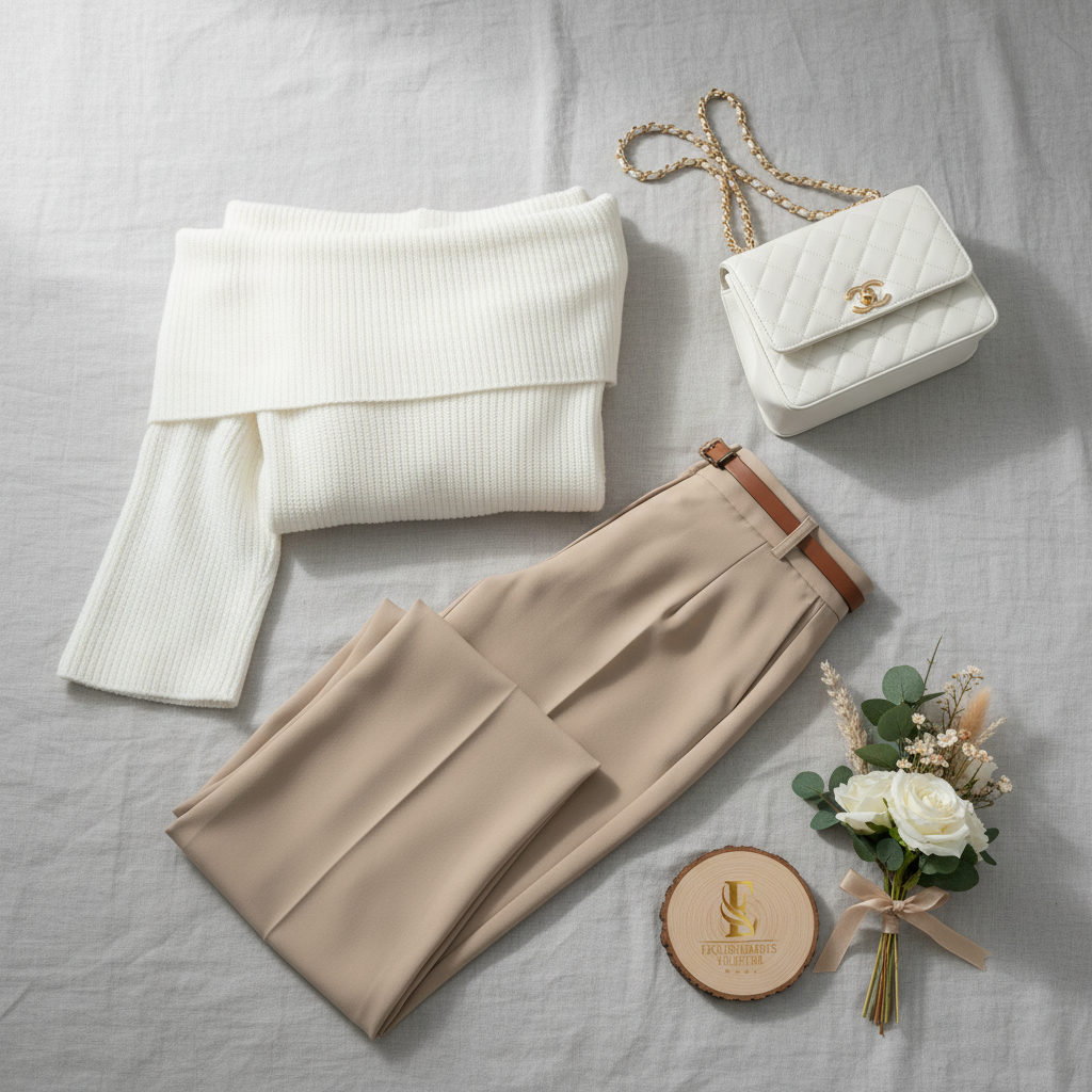 Pantalón formal Palazzo corte recto beige cod.11128