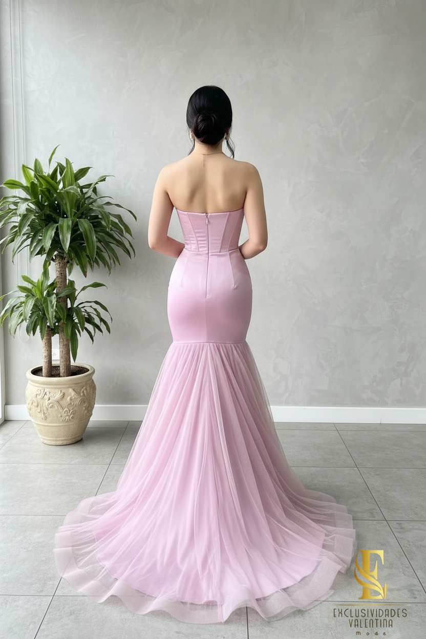 Hermoso vestido formal corte sirena cod.290