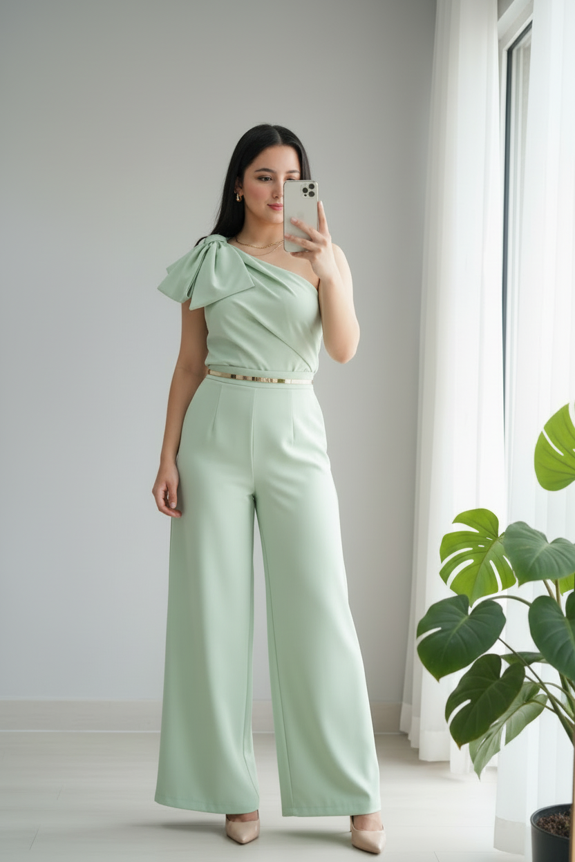 Conjunto Mint Bow Monocromático cod.700