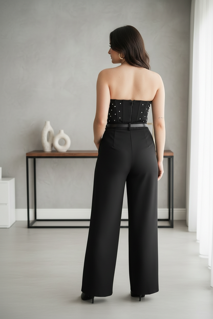 Pantalón formal Palazzo en negro cod.104