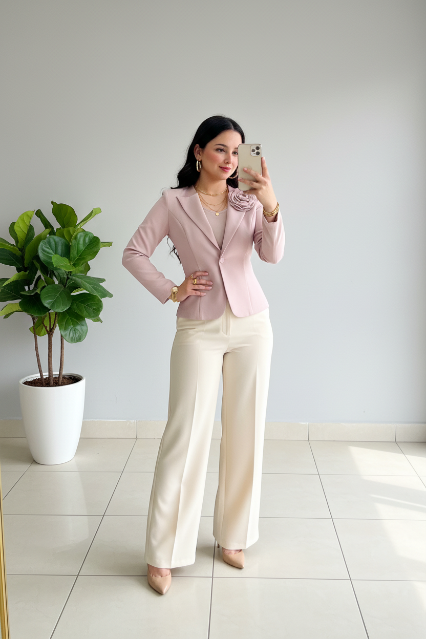 Blazer Rosa Palo Estructurado con Rosa cod.407