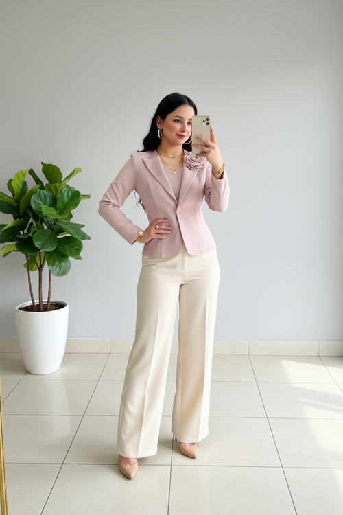 Blazer Rosa Palo Estructurado con Rosa cod.407