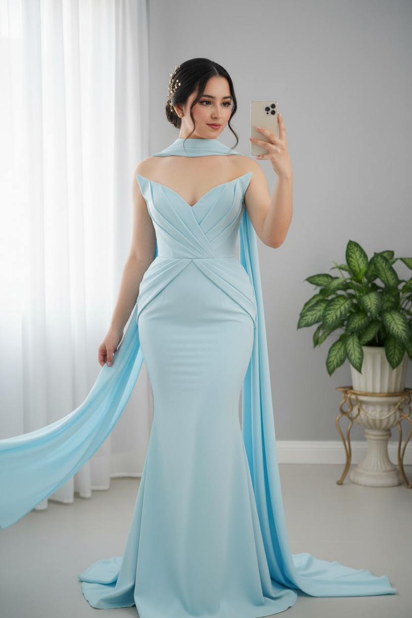 Vestido Azul Cielo Sirena cod.992