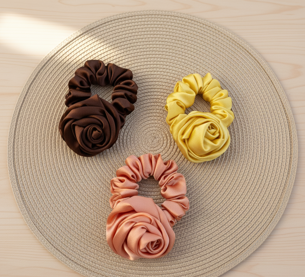 Scrunchies de flor