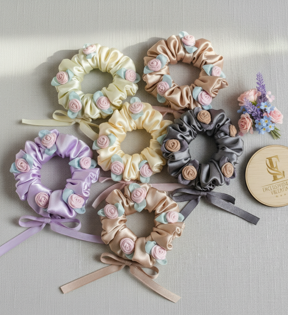 Scrunchies decorado con flor cod. 876