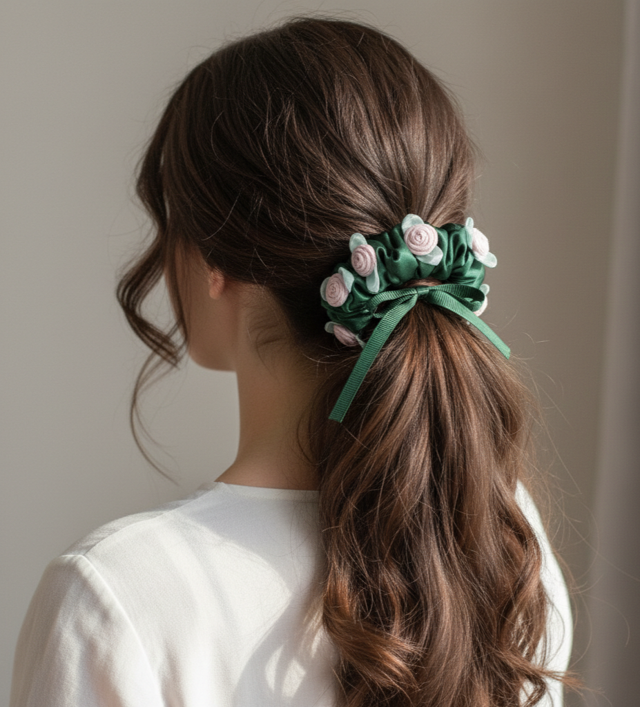 Scrunchies decorado con flor cod. 876