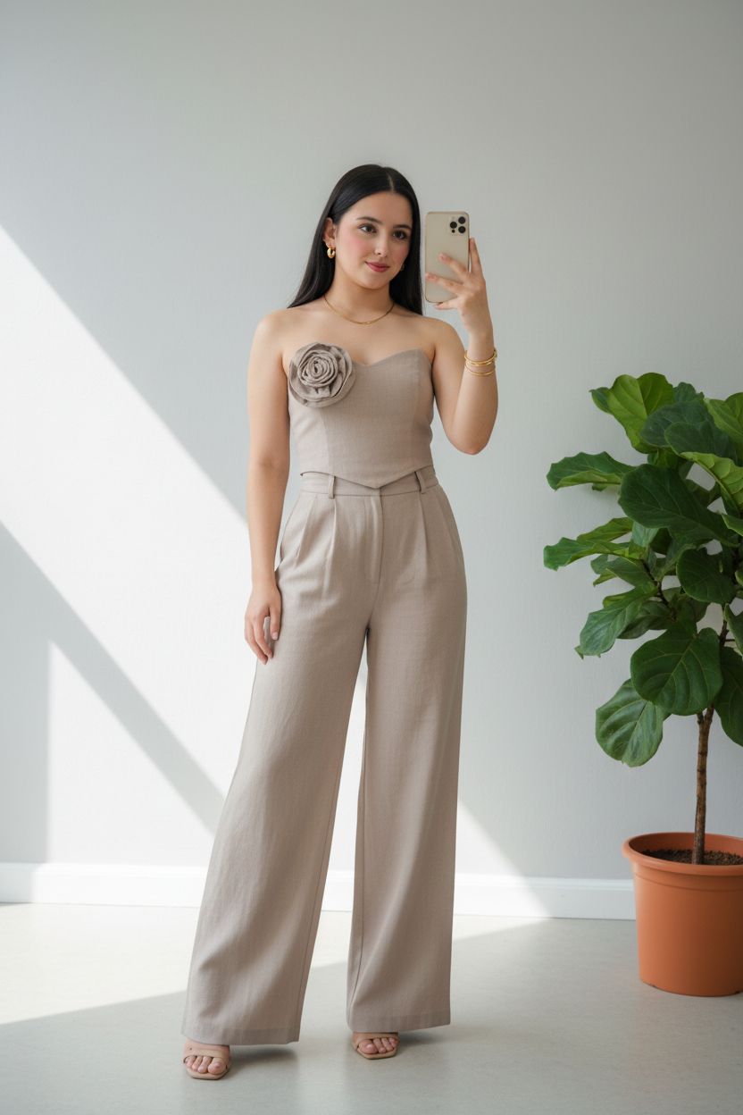 Conjunto Taupe Rose & Palazzo Sastre cod.572