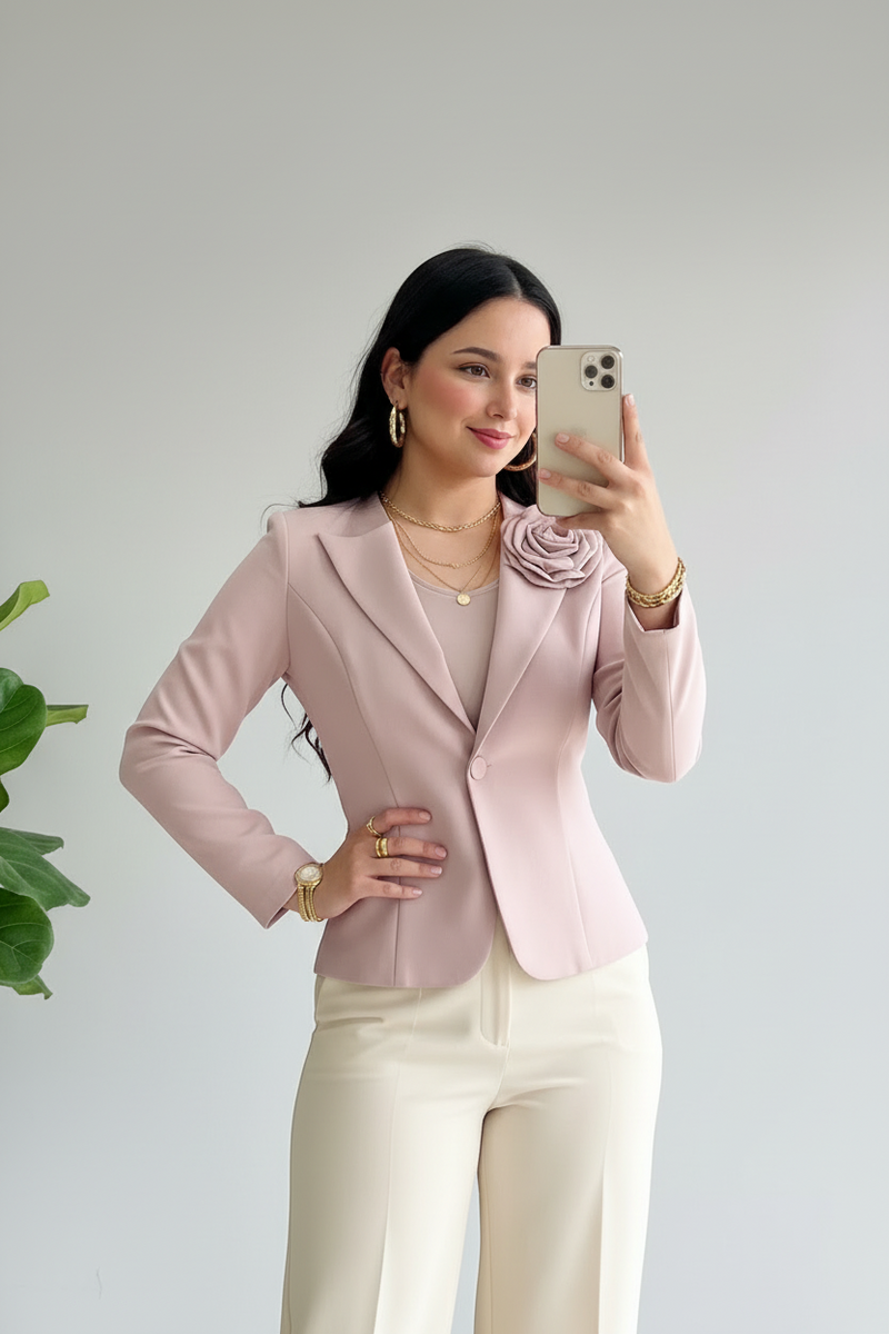 Blazer Rosa Palo Estructurado con Rosa cod.407
