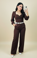Conjunto Nijork - Corset Manga Larga y Pantalón Palazzo Elegante | Cod.1012