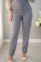 Conjunto Corset Gris Tul Perlas | CG-007