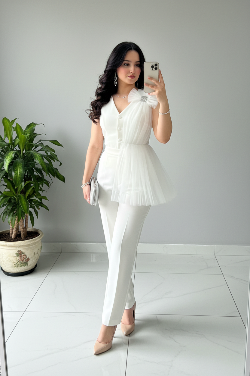 Conjunto Elegante Blanco  Slim cod.515