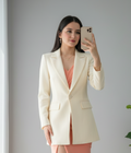 Blazer Largo Marfil Un Botón cod.B428