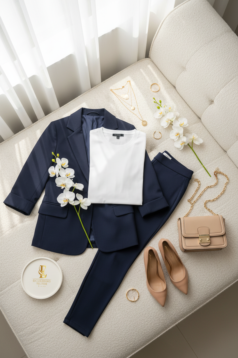 Conjunto Sastre Azul Marino: Blazer + Pantalón - Ejecutivo y Elegante cod.317