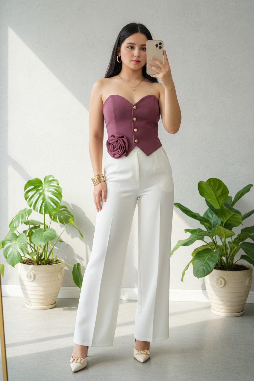 Hermoso blusa tipo chaleco corte Strapless cod.156