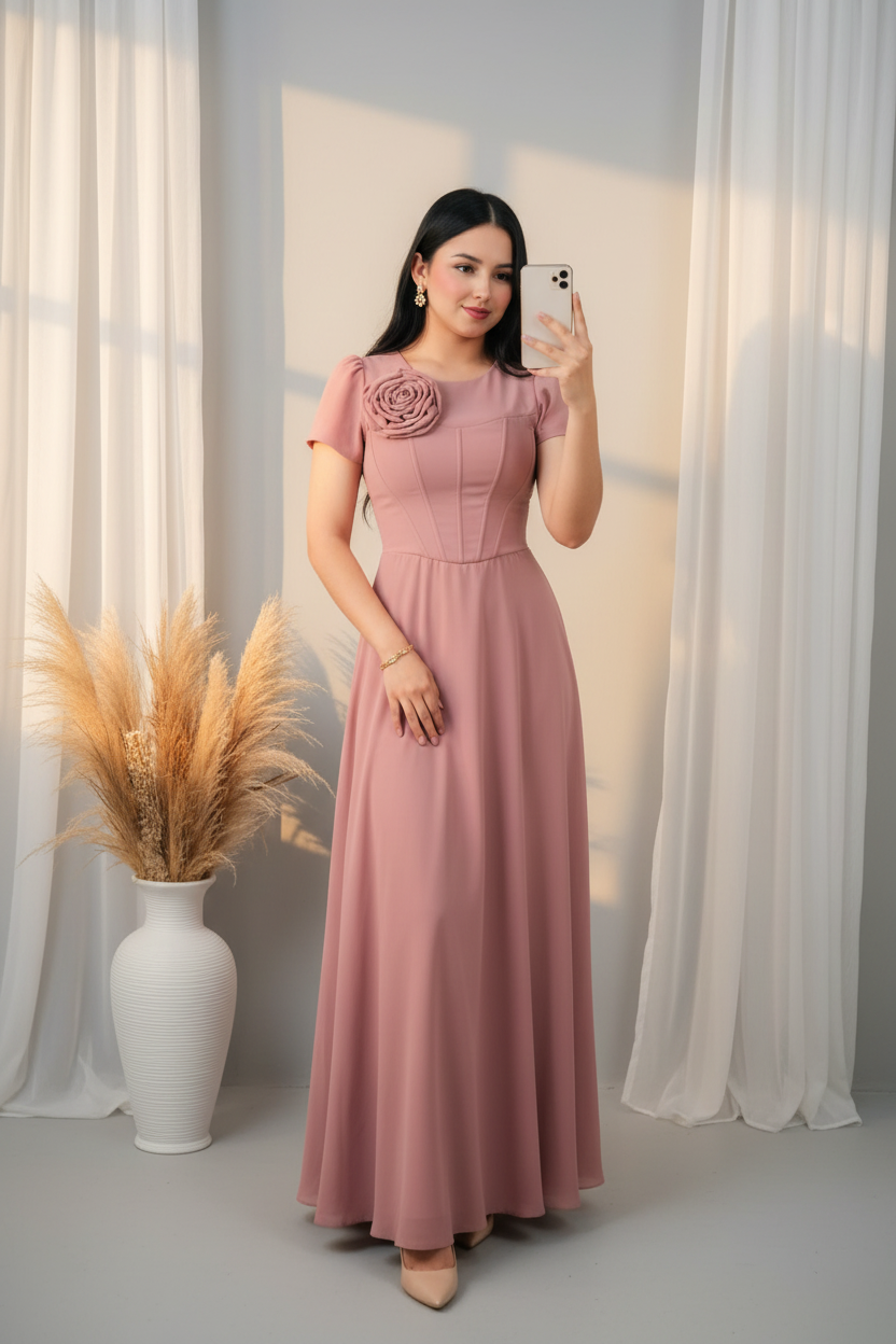 Vestido Rose Mauve cod.0V203
