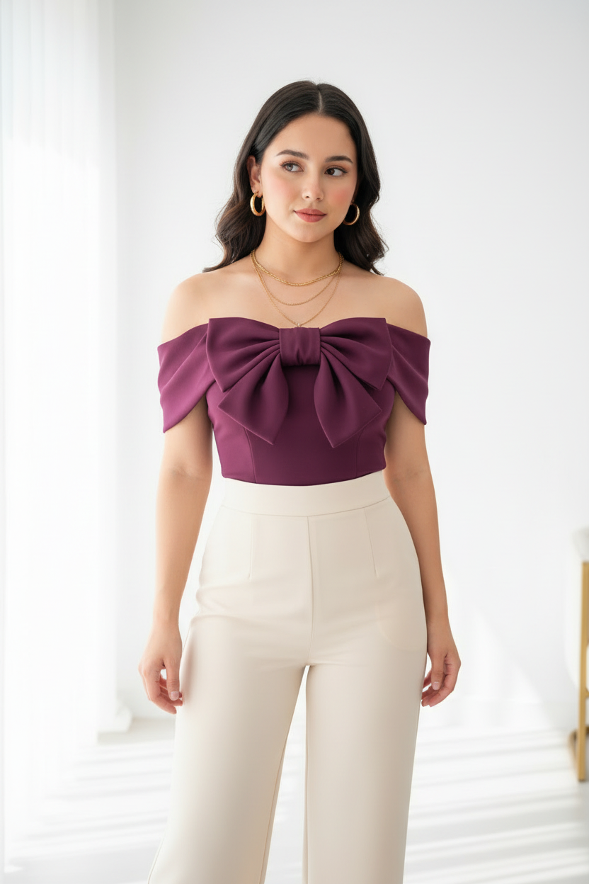Blusa, en tono berenjena cod.100