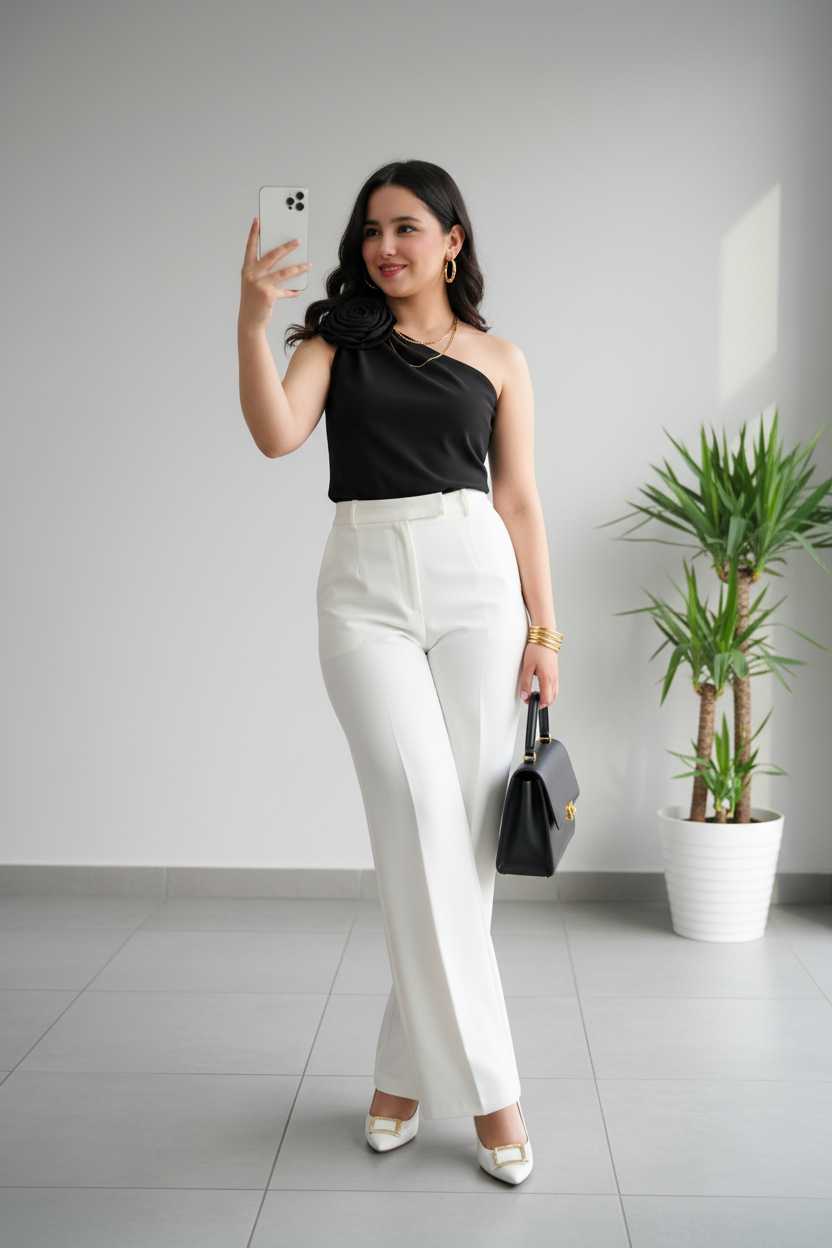 Pantalón sastre formal en color blanco cod.221
