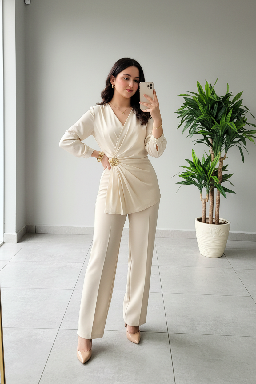 Conjunto Elegante Marfil:  Sofisticado cod.324