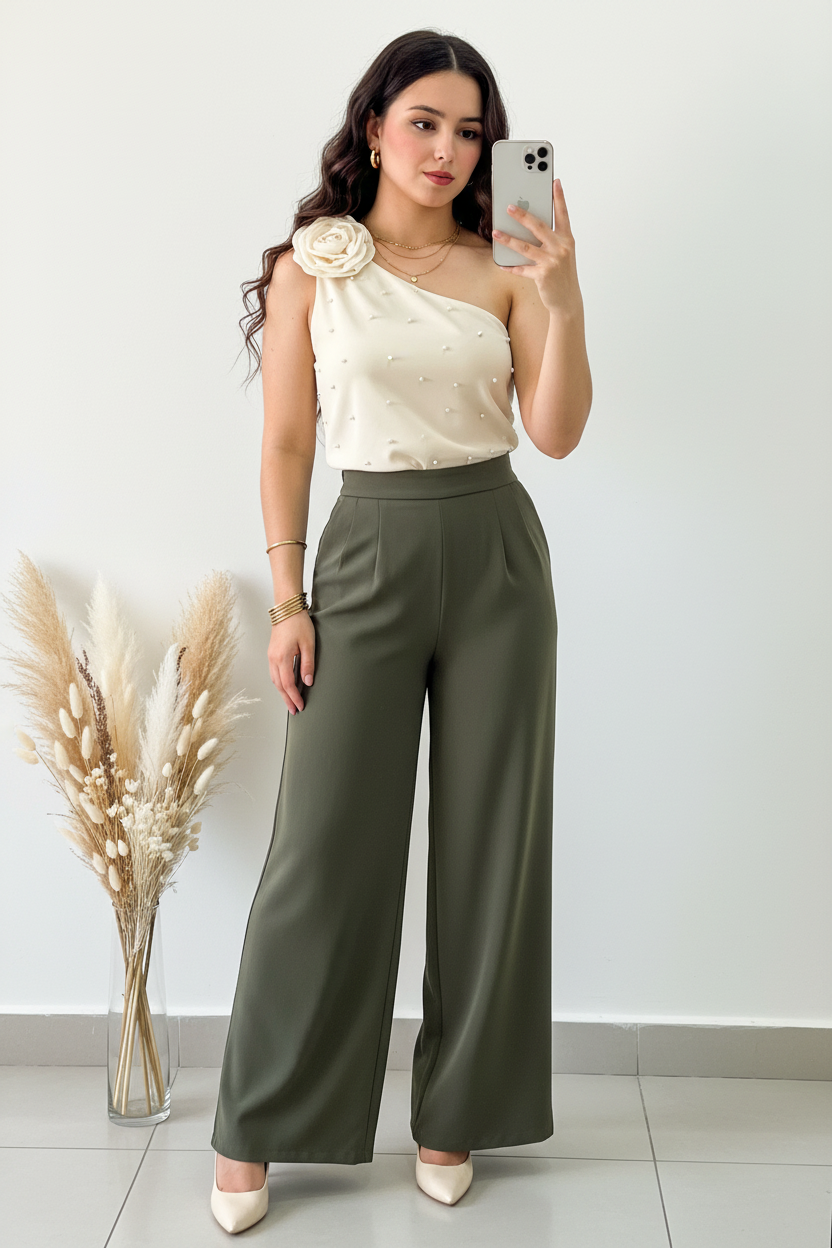 Blusa corte asimétrico con decoración única y exclusiva cod.123