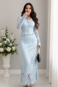 Conjunto Encaje Azul Cielo cod.C0001