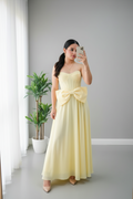 Vestido Amarillo Pastel Corset con Lazo cod.709