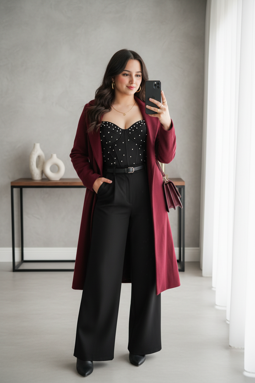 Pantalón formal Palazzo en negro cod.104