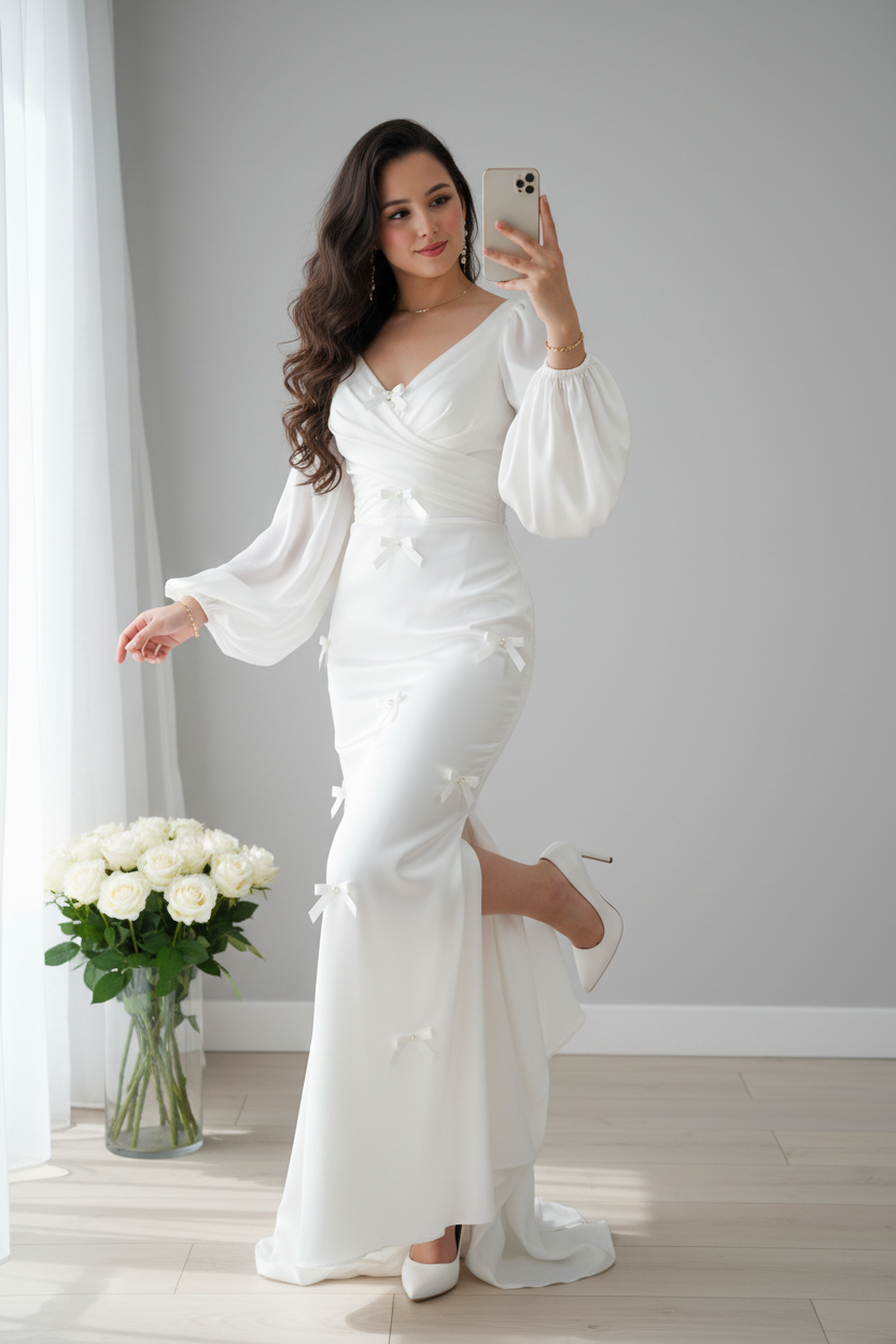 Vestido blanco nupcial manga globo  3D C.1939