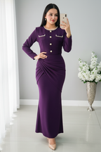 Conjunto Morado Uva Perlas cod.C008