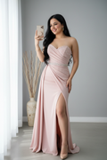 Gown Blush Strapless Perlas cod.V741