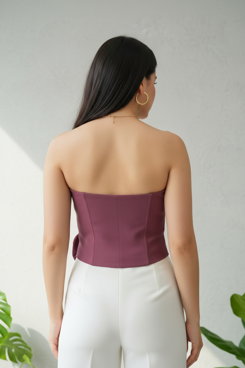 Hermoso blusa tipo chaleco corte Strapless cod.156