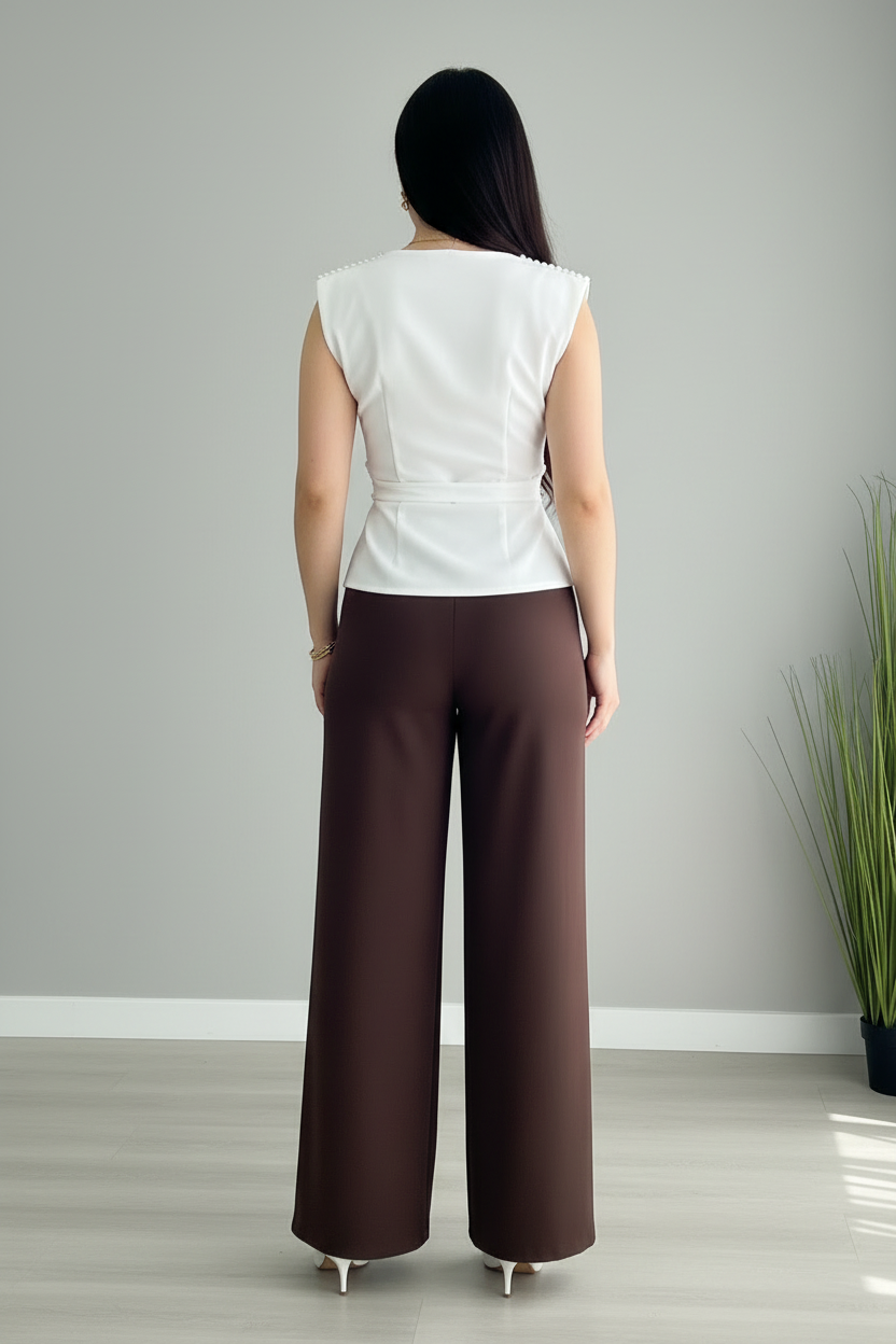 Blusa Blanca Cruzada con Rosa D cod.B616