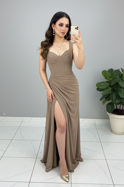 Vestido Taupe cod.560