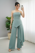 Conjunto Verde Sage Peplum Drapeado 2 Piezas cod.914