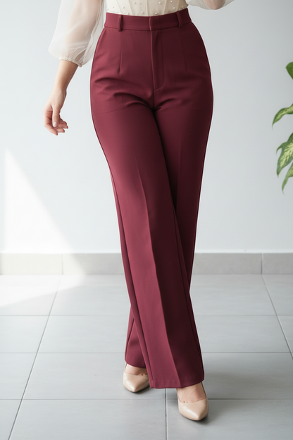 Pantalón formal sastre en color borgoña cod.271
