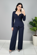 Traje Sastre Navy Sweetheart Peplum cod.565