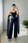 Set Azul Marino Corset con Capa Exclusivo cod.795