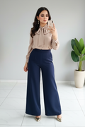 Conjunto Champagne Bow & Navy Palazzo cod.570